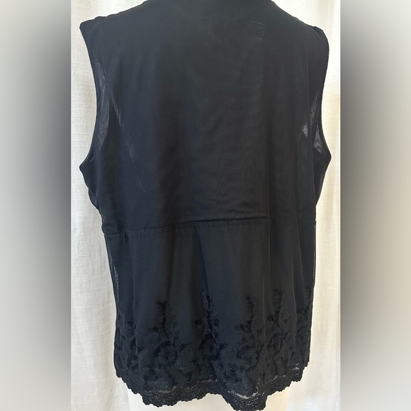 Talbots Womens Black Blouse Shirt Top Lace Size 1X Sleeveless V-Neck NWT - Picture 3 of 14